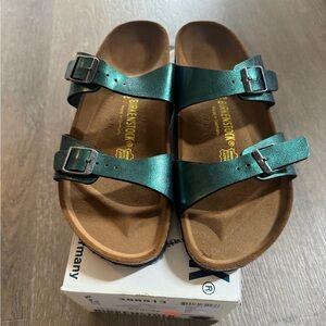 Birkenstock Metallic Green Sandals